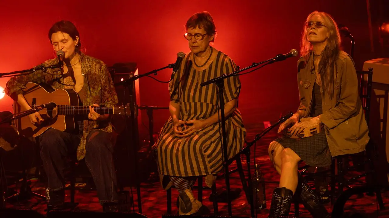 Big Thief performing live onstage at the Ryman Auditorium in Nashville