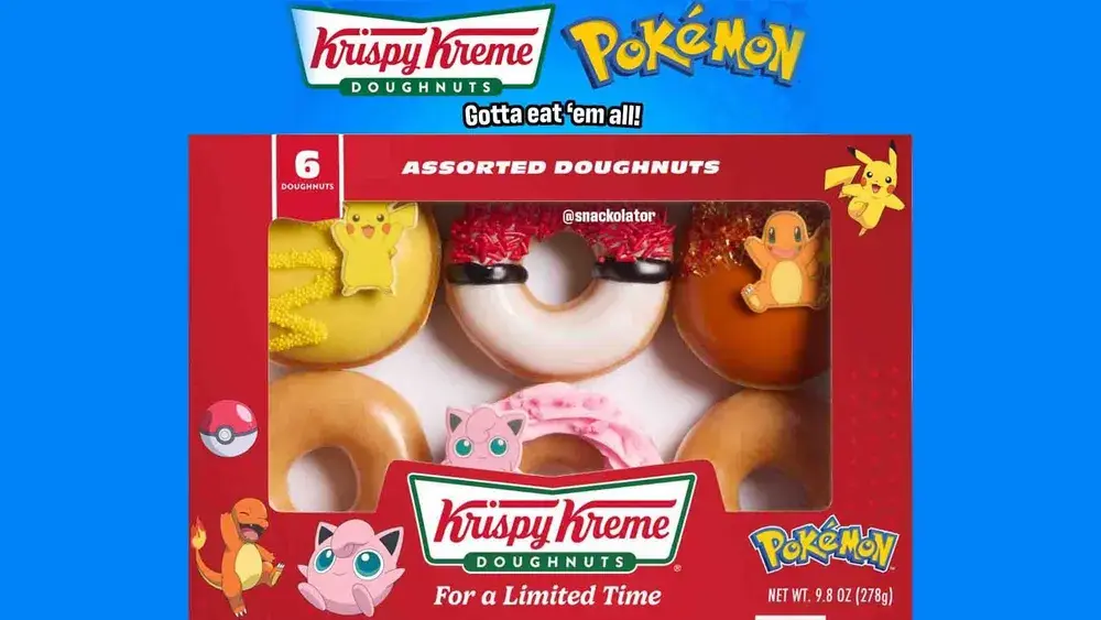 Leaked promotional material showing Pokémon branding alongside Krispy Kreme packaging elements